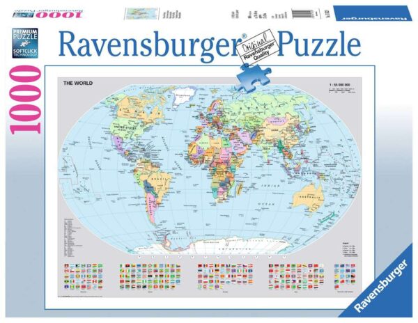 Mappamondo politico Puzzle 1000 pz Ravensburger 156528-0